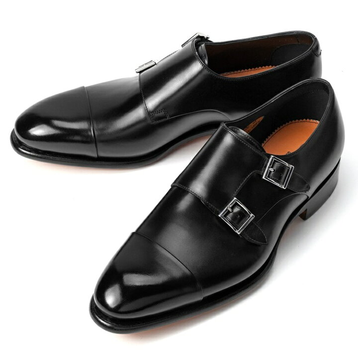 楽天市場】サントーニ SANTONI 11652 ダブルモンクストラップ ブラック 
