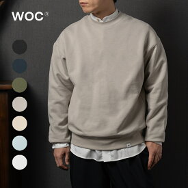 【楽天スーパーSALE】WOC ウォック スウェット ドロップショルダー クルーネック メンズ ATLANTA SWEATER 026SW021FL コットン トレーナー 長袖 イタリア カーキグリーン ブラック ネイビー グレー アイボリー ライトブルー グレー オーバーサイズ
