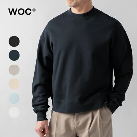 【楽天スーパーSALE】WOC ウォック スウェット ショート丈 ドロップショルダー クルーネック REDCLIFF SWEATER 026SW165FL World of Colors ワールドオブカラーズ コットン メンズ トレーナー 長袖 ブラック ネイビー グレー アイボリー ライトブルー グレー