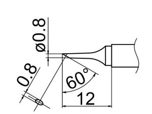 白光(HAKKO)FX-950/951/952型専用こて先T12シリーズ C型T12-C08