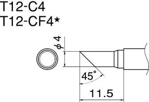 白光(HAKKO)FX-950/951/952型専用こて先T12シリーズ C型T12-C4