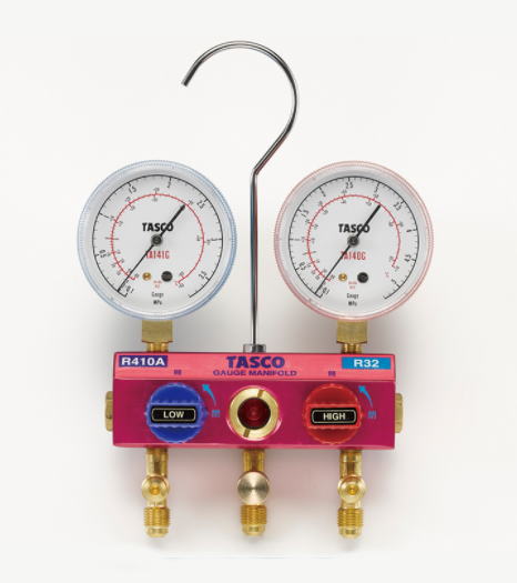 TASCO(タスコ) R410A、R32 ボールバルブ式ゲージマニホールド 冷暖兼用 TA122GH：工具のお店 モンジュＳＨＯＰ