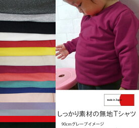 子供服 トップス 日本製カラーバリエが豊富・保育園　無地の長袖Tシャツ ミニ裏毛(80cm 90cm 95cm 100cm)4050お揃い 男の子 女の子 赤ちゃん