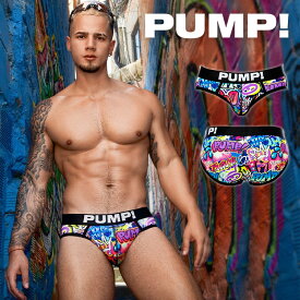 ブリーフ ビキニブリーフ ローライズブリーフ PUMP DRIP BRIEF PUMP!Underwear パンプ ブランド メンズ 男性下着 | アンダーウェア 男性用下着 下着 男性 男 メンズパンツ インナー スポーティー プリント 派手 おしゃれ