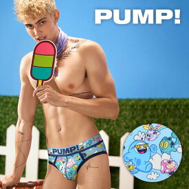 ブリーフ ビキニブリーフ ローライズブリーフ PUMP FUNTOPIA BRIEF PUMP!Underwear パンプ ブランド メンズ 男性下着 | アンダーウェア 男性用下着 下着 男性 男 メンズパンツ インナー スポーティー プリント かわいい 目立つ 派手