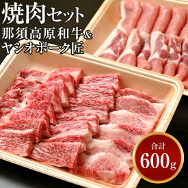 那須高原和牛とヤシオポーク匠の焼肉セット 計600g 送料無料 | バーベキュー BBQ 焼き肉 肉 5000円 詰め合わせ 牛肉 豚肉 食べ比べ 牛カルビ 豚ロース 焼肉 焼き肉 やきにく 母の日 父の日 春ギフト 食べ物 お返し プレゼント ギフト 贈り物 お祝い 内祝い 3人前 4人前