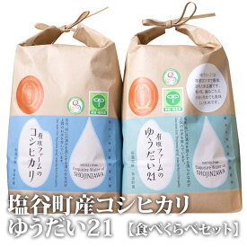 新米【送料無料】令和5年産 塩谷町産コシヒカリ、ゆうだい21 【食べくらべセット】計6kg(各3kg) 米 お米 新米 食べ比べ セット 詰め合わせ【BK】