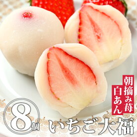いちご大福 8個｜送料無料 苺大福 白あん 白餡 冬 春 お菓子 和菓子 だいふく 大福餅 スイーツ 和スイーツ デザート お茶菓子 お茶請け【WS】