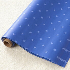【A2・10枚入】包む、巻く、折る、切る、コラージュする。ラッピングを楽しむ包装紙 綺麗なブルー色が映える星柄モチーフ★★★