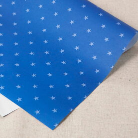 【A2・100枚入】包む、巻く、折る、切る、コラージュする。ラッピングを楽しむ包装紙 綺麗なブルー色が映える星柄モチーフ★★★