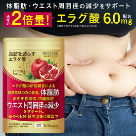 【レビューで次回、1個もらえる】 ダイエットサプリ エラグ酸 通常の2倍量 肥満気味の方の体重 体脂肪 内臓脂肪 血中中性脂肪 ウエスト周囲径 の減少をサポート 高めの BMI値 の改善に役立つ 機能性表示食品 日本製 ダイエット サプリ サプリメント 30粒 30日分