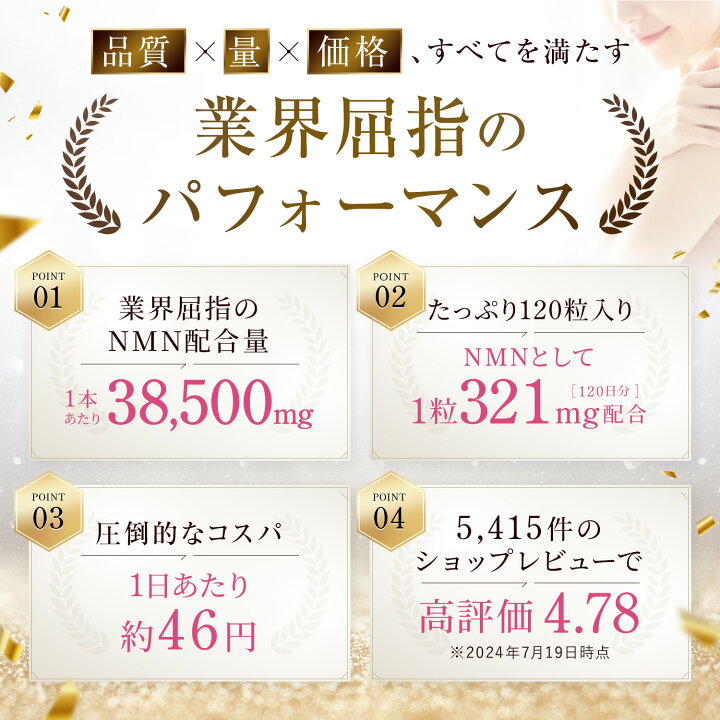 楽天市場】【ポイント20倍！7/4 20時から!】 NMN サプリメント 38500mg 