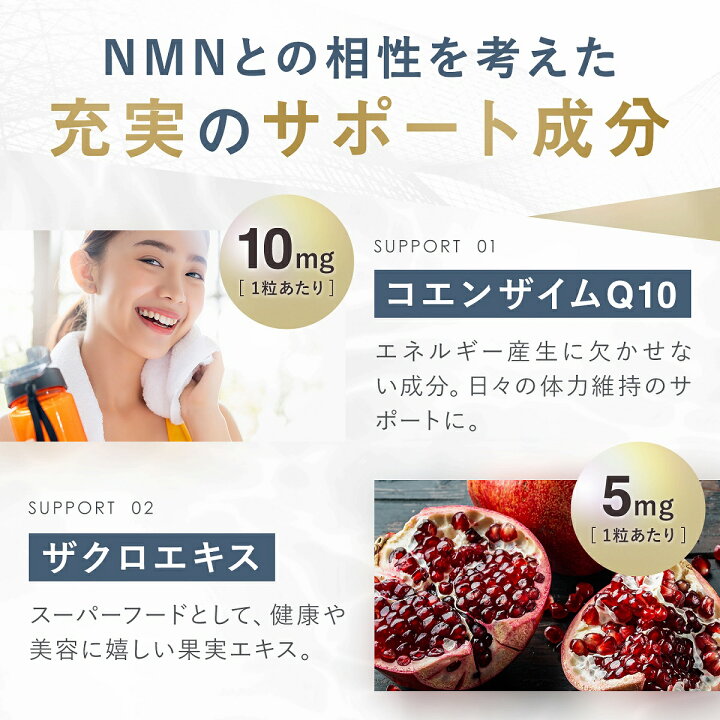 楽天市場】NMN サプリメント 23400mg 日本製 高純度 100% 1粒 260mg 90 