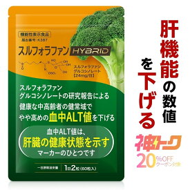 【 神トク 20%クーポン対象】肝臓 サプリ スルフォラファン ブロッコリースプラウト 血中ALT値を下げる 機能性表示食品 オルニチン 亜鉛 日本製 30日分 肝機能ALT値 ALT スルフォラファングルコシノレート お酒 飲み会