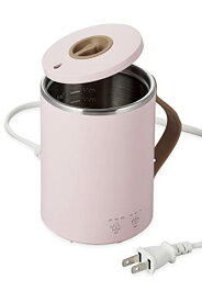 エレコム マグカップ型電気なべ 電気ケトル 350mL Cook Mug クックマグ 湯沸かし 煮込み 温度調節 タイマー付き 保温 スープメーカー ケーブル長 1.5m ピンク HAC-EP02PN