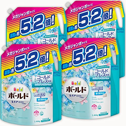 【ケース品】 大容量 ボールド 洗濯洗剤 液体 フレッシュフラワーサボン 詰め替え 2 460g x4袋のサムネイル
