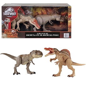 マテル ジュラシックワールド(JURASSIC WORLD) かみつき T-レックス VS. かみつき スピノサウルス 恐竜フィギュア2体セット 全長50cm54cm 恐竜 おもちゃ 4才~ HDH78