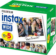 チェキ ワイドフィルム インスタックスワイド 5P 50枚 富士フイルム FUJIFILM ワイド用フィルム 10枚×5…