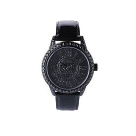 腕時計 メンズ スワロフスキー ジルコニア ブラック 日本製 クォーツ FACEAWARD DIAZ-S