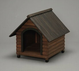 天然木の質感を活かしたログハウス風のおしゃれな木製犬舎 犬小屋