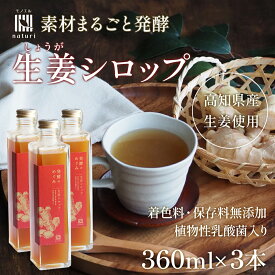 高知県産 ジンジャーシロップ 3本セット 生姜 発酵のめぐみ 350ml×3 無添加 国産 甘くない 希釈 乳酸菌 善玉菌 温活 喉 ケア はちみつ ギフト プレゼント 母の日 ドリンク ジュース 義母 健康 美容 オーガニック ジンジャーエール 生姜湯 炭酸割り 免疫力