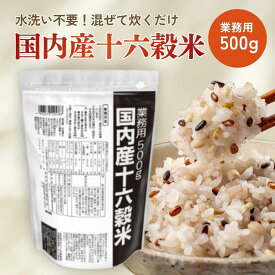 国産 雑穀米 十六穀米 業務用 500g 無洗 国内産 16穀米 雑穀 ブレンド米 日本製 ハラール 無洗 もち麦 発芽玄米 黒米 大豆 食物繊維 健康 美容 腸活 ご飯に混ぜるだけ チャック付き 大容量 ファミリー お試し おにぎり お弁当 お得 お試し ダイエット