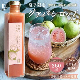 ＼夏季限定／ 沖縄県産 グアバ シロップ ジュース 360ml 発酵のめぐみ グァバ 100% 植物由来 乳酸菌 てんさい糖 発酵シロップ フルーツシロップ 国産 無添加 着色料 保存料 不使用 炭酸割り 希釈 ギフト 健康 美容