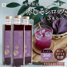 ＼夏季限定／ 愛知県産 赤しそシロップ ジュース 360ml 発酵のめぐみ 甘め 乳酸菌 赤紫蘇 しそ しそジュース 希釈 植物由来 乳酸菌 てんさい糖 発酵シロップ 無添加 保存料 不使用 炭酸 焼酎 割り ソーダ ドリンク 健康 美容 疲労回復 ダイエット ギフト プレゼント 常温
