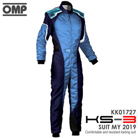 OMP KS-3 SUIT ADULT ブルー×シアン レーシングスーツ CIK-FIA LEVEL-2公認 レーシングカート・走行会用 (KK01727242)