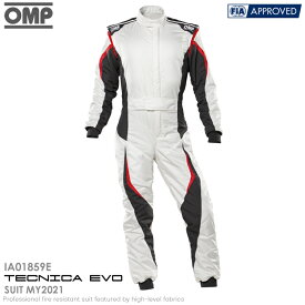 OMP TECNICA EVO SUIT MY2021 ホワイト×アンスラサイト (373) レーシングスーツ FIA8856-2018公認モデル AUTO RACING SUIT (IA/01859E/373)