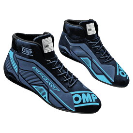 OMP SPORT SHOES ブラック×シアン(275) MY2024 レーシングシューズ FIA8856-2018公認 (IC0-0829-A01-275)