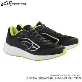 アルパインスターズ META ROAD RUNNING SHOES ブラック×ホワイト×グリーン(163) ウォーキング・カジュアル・スポーツシューズ (2654520-163) MY2020