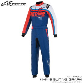 2021-22モデル アルパインスターズ KMX-9 v2 GRAPHIC SUIT ネイビーブルー×レッド×ホワイト(7136) レーシングスーツ レーシングカート・走行会用 CIK-FIA Level2/N/2013-1公認 (3356321-7136)