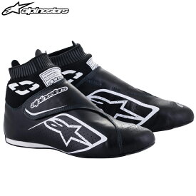 アルパインスターズ レーシングシューズ SUPERMONO V2 SHOES ブラック×ホワイト (12) FIA8856-2018公認モデル AUTO RACING SHOES (2716022-12) MY2022