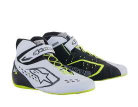 アルパインスターズ レーシングシューズ TECH1-KX V2 ブラック×ホワイト×イエロー(125) MY2023 レーシングカート・走行会用 (2712123-125)