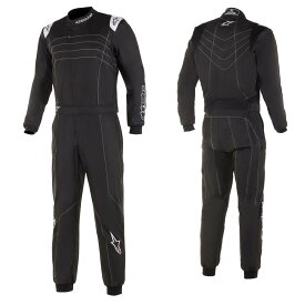 アルパインスターズ KMX-9 V3 SUIT ブラック×ホワイト (12) レーシングスーツ レーシングカート用 FIA 8877-2022 Grade1 Homologation Standard (3356024-12) MY2024