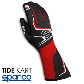 SPARCO スパルコ TIDE KART ブラック×レッド レーシンググローブ レーシングカート・走行会・スポーツ走行用 (00286_RSNR)