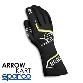 SPARCO スパルコ ARROW KART ブラック×イエロー レーシンググローブ レーシングカート・走行会・スポーツ走行用 (002557_NRGF)