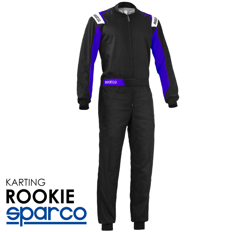 SPARCO スパルコ お求めやすく価格改定 レーシングスーツ ROOKIE 002343NREB_ ブラック×ブルー 走行会用モデル レーシングカート 消費税無し
