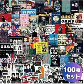 100枚セット Oasis オアシス グラフィック ステッカー シール UK 英国 イギリス ロック アーチスト バンド 洋楽 アルバム CD ジャケット PVC 防水加工