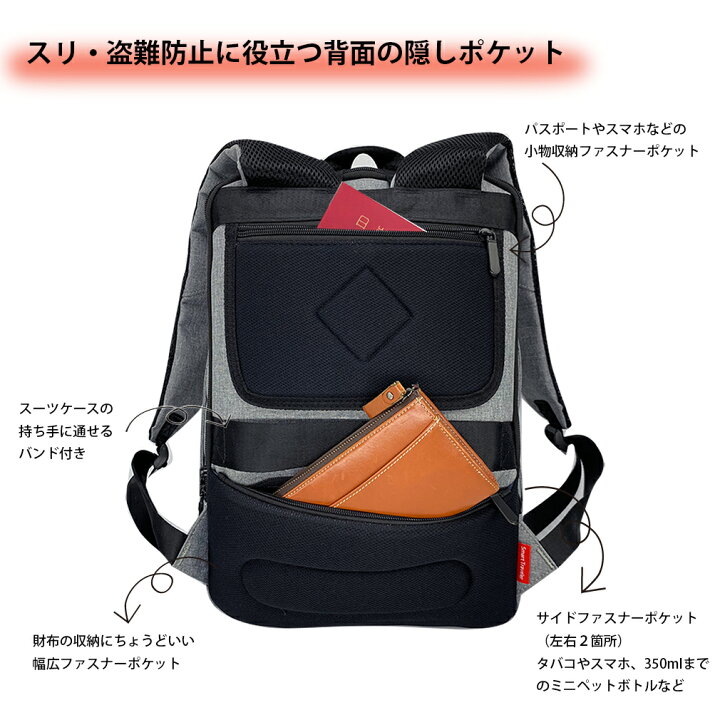 楽天市場 リュック メンズ 小さめ ミニ ビジネスリュック コンパクトリュック 小型 Pcリュック ビジネスバッグ バックパック 薄型 コンパクト 出張 通勤 通学 軽量 Smart Traveler スマートトラベラー Mono Be モノビー 楽天市場店