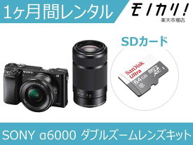 【カメラレンタル】ミラーレス一眼カメラレンタル SONY α6000 ダブルズームレンズキット 1ヶ月 格安レンタル ソニー