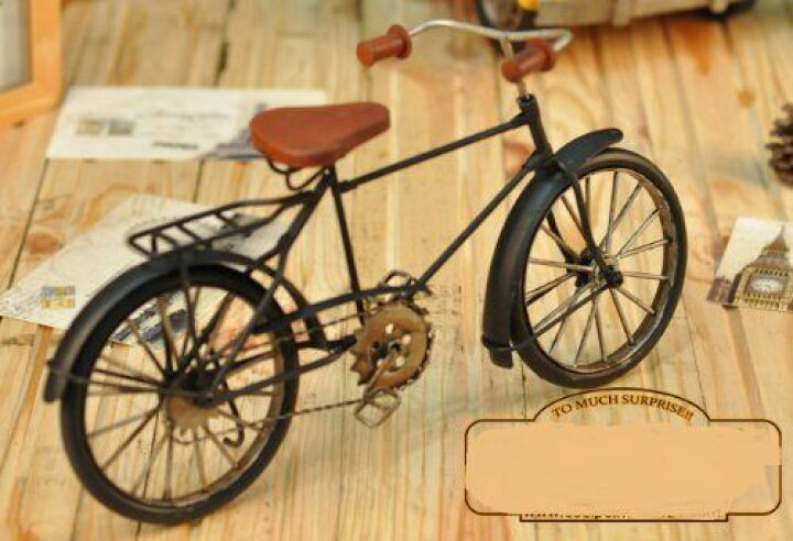 楽天市場 置物 レトロ自転車 アンティーク風 ブリキ ブラック 32cm モノッコ