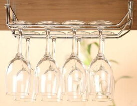 ワイングラスホルダー シンプル ステンレス製 二列タイプ (35cm)
