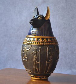 置物 古代エジプトの神々 アンティーク風 オーバル (アヌビス)