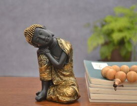 置物 瞑想する仏様 立膝姿 アジアン風 民族調 (右側)