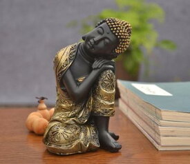 置物 瞑想する仏様 立膝姿 アジアン風 民族調 (左側)