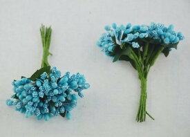 ハンドメイド材料 野の花 木の実風 10個セット (ブルー)