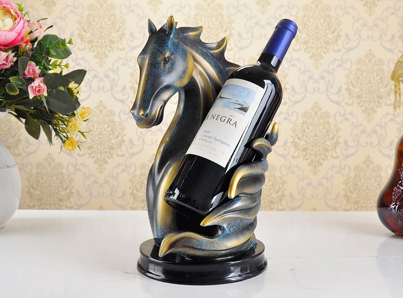 おしゃれなワインホルダー ワインスタンド オブジェ インテリア なびく馬のたてがみ ワインボトルホルダー ブルー ヨーロピアン風 セール特価 倉