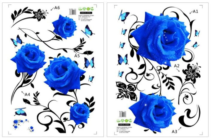 楽天市場 ウォールステッカー 美しいブルーの薔薇の花 モダン風 輸入インテリア雑貨モノッコ